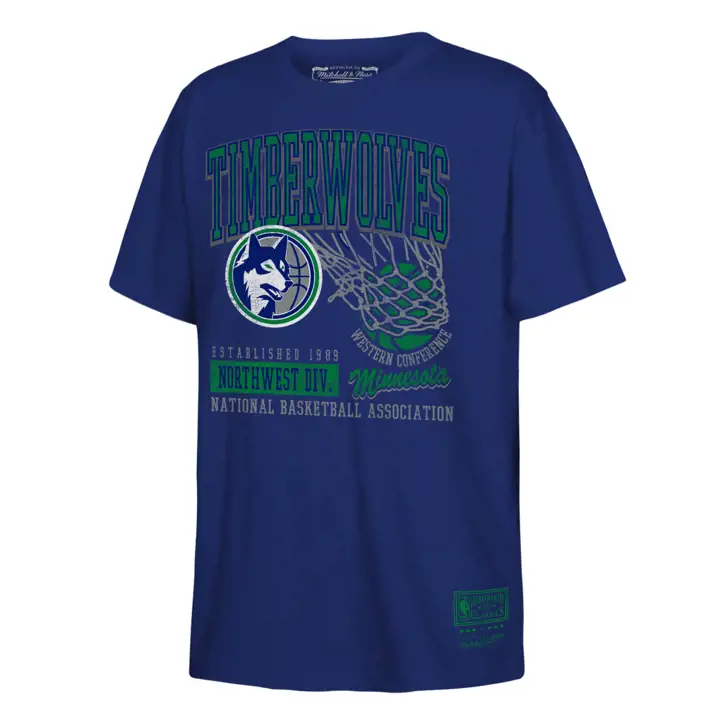 MINNESOTA TIMBERWOLVES NBA Youth T-shirt M&N Swoosh BLEU