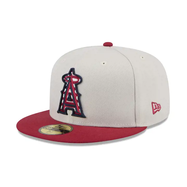 Anaheim Angels 2024 MLB 4th of July 59Fifty Stone/RED