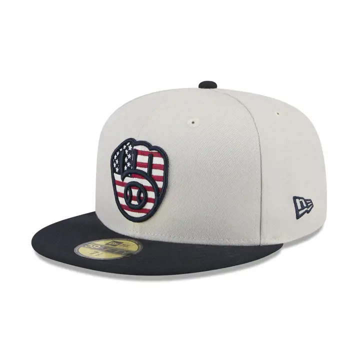 Milwaukee Brewers 2024 MLB 4 juillet 59Fifty Stone/NAVY