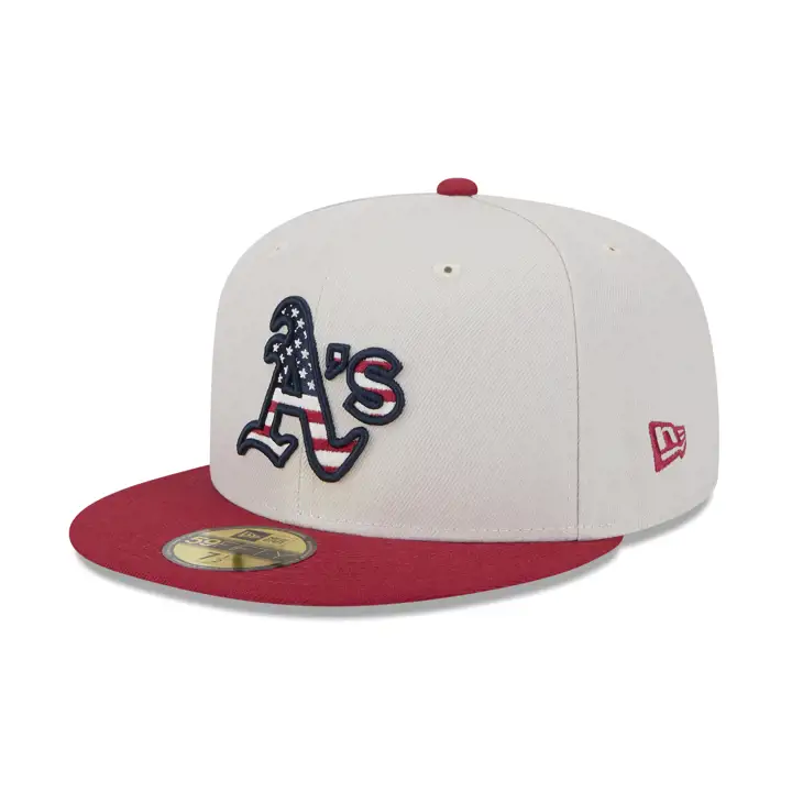 Oakland Athletics 2024 MLB 4th of July 59Fifty Stone/ROUGE