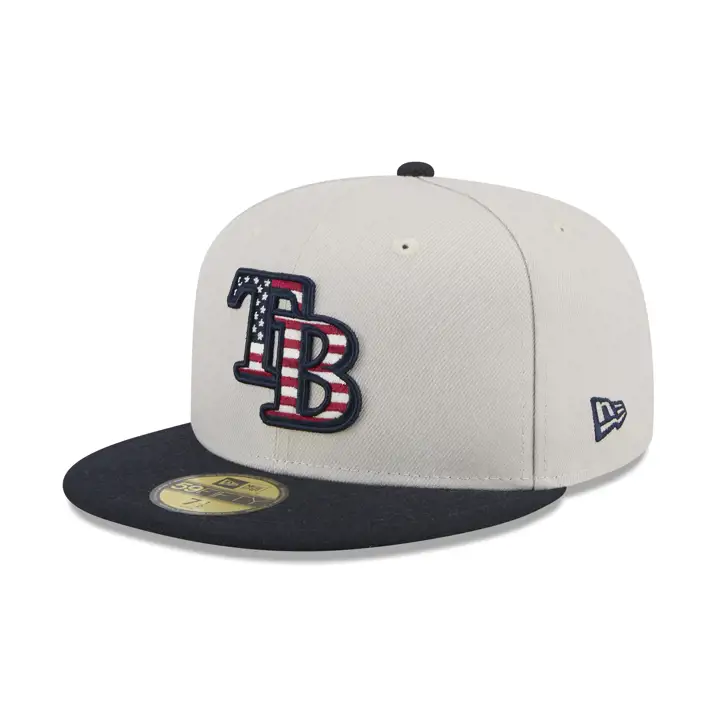 Casquette Tampa Bay Rays 2024 MLB 4 juillet 59Fifty Stone/NAVY