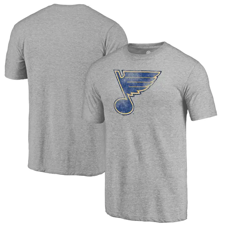 St. Louis Blues NHL Vintage Tri-Blend Prime Logo T-shirt GRY