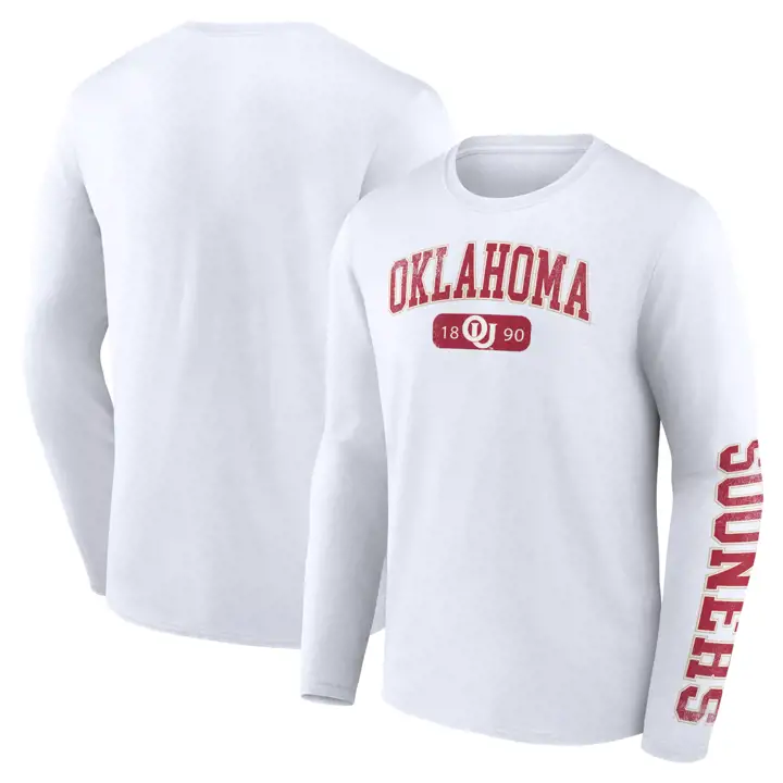 T-SHIRT OKLAHOMA SOONERS NCAA VAULT MANCHES LONGUES BLANC