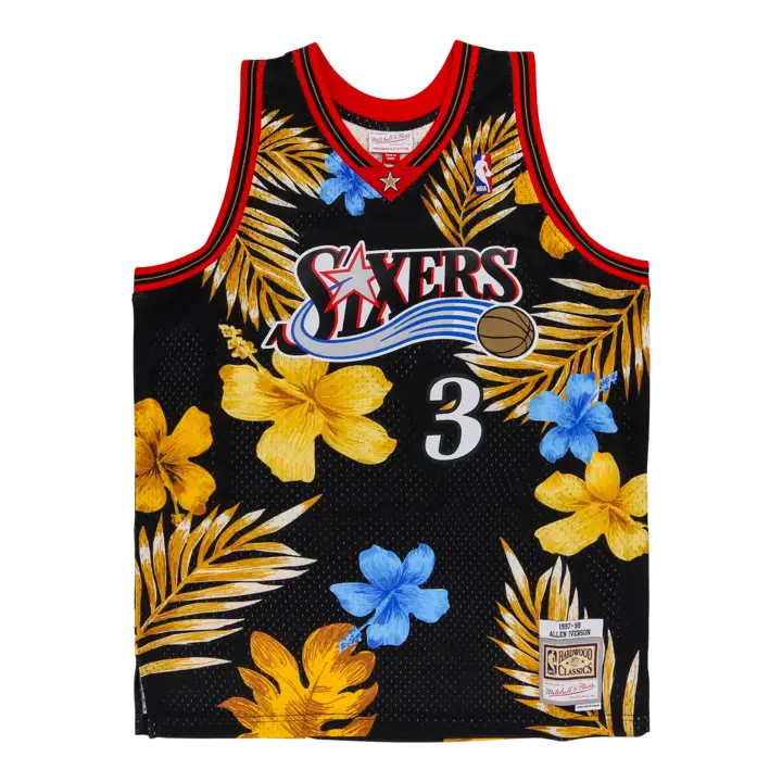 MAILLOT SWINGMAN COLLECTION FLEURIE NBA DES SIXERS Allen Iverson B