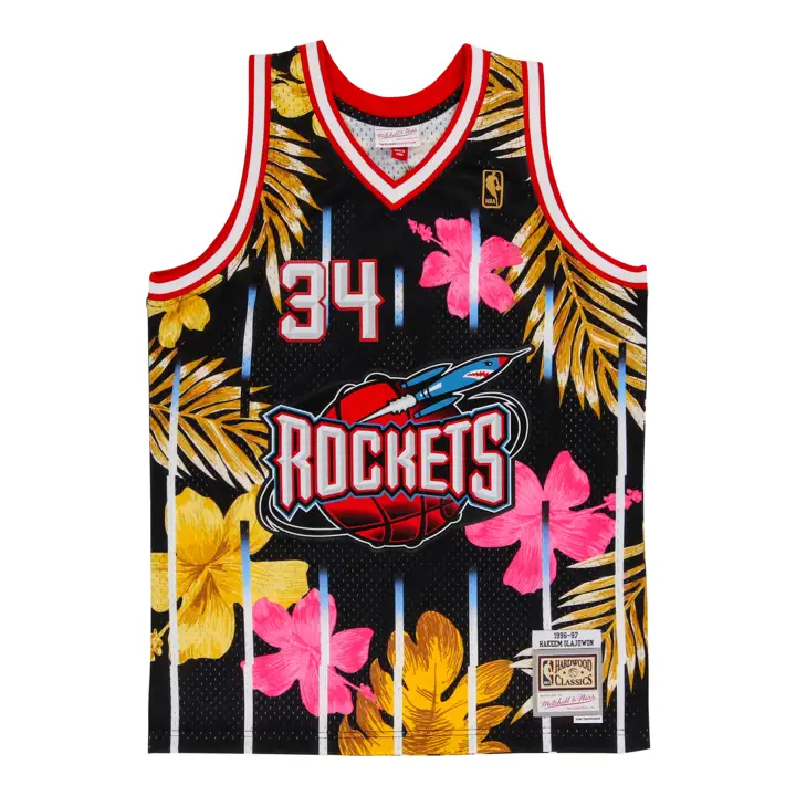 MAILLOT SWINGMAN COLLECTION FLORALE NBA ROCKETS Hakeem Olajuwon