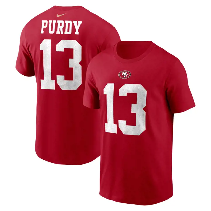 T-shirt 49ers NFL Player Pride N/N Wordmark 3.0 22 Purdy ROUGE