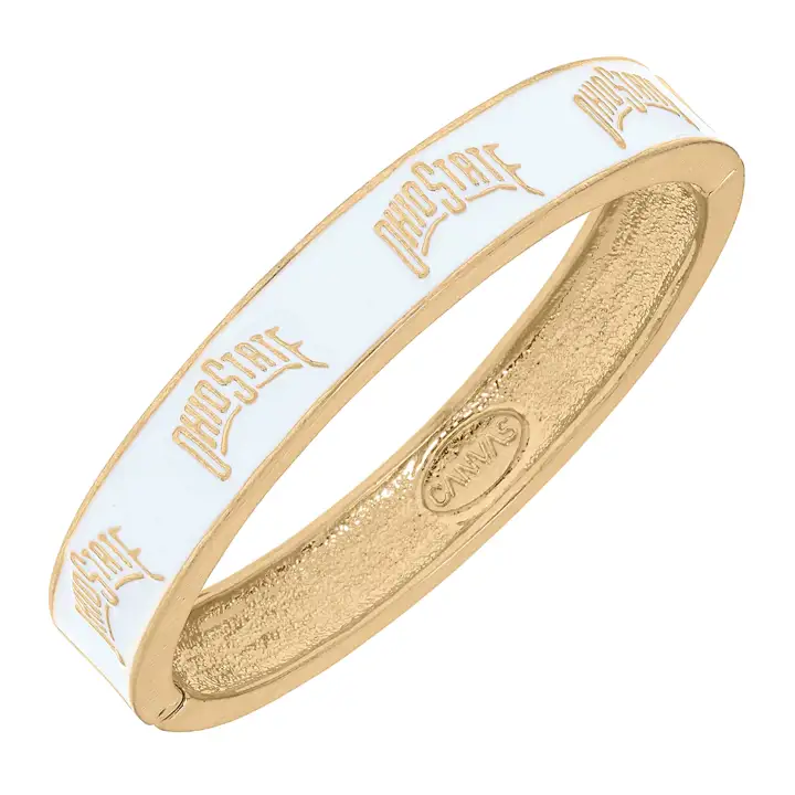Bracelet jonc émaillé Ohio State Buckeyes BLANC