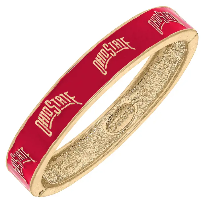 Bracelet jonc à charnière en émail Ohio State Buckeyes ROUGE