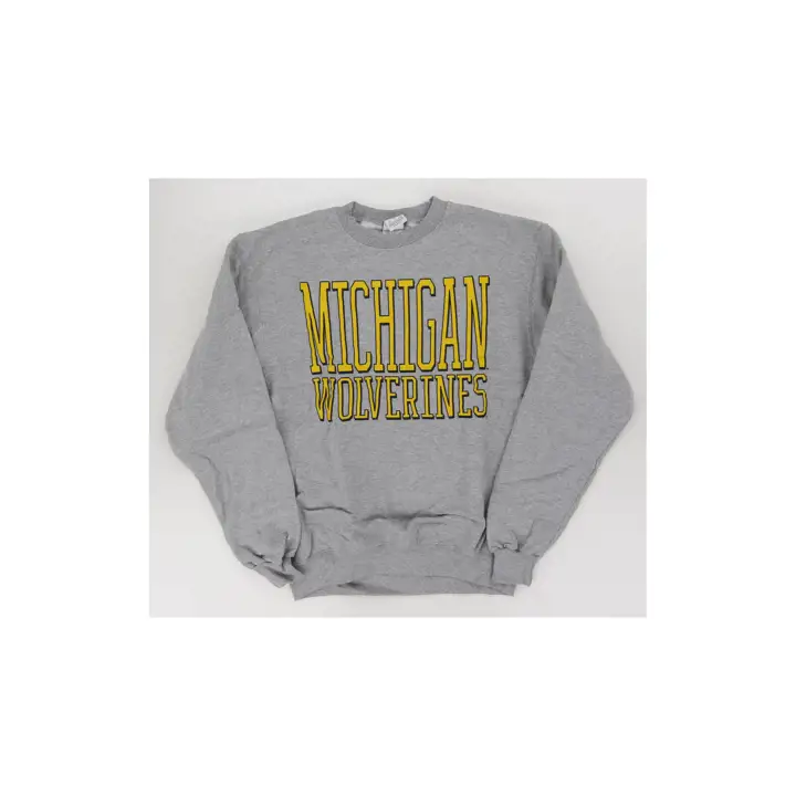 Michigan Wolverines NCAA Powerblend Crew GRY