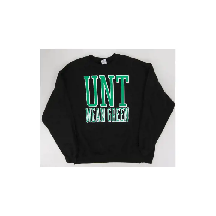 Chandail ras du cou Powerblend NCAA North Texas Mean Green - Noir