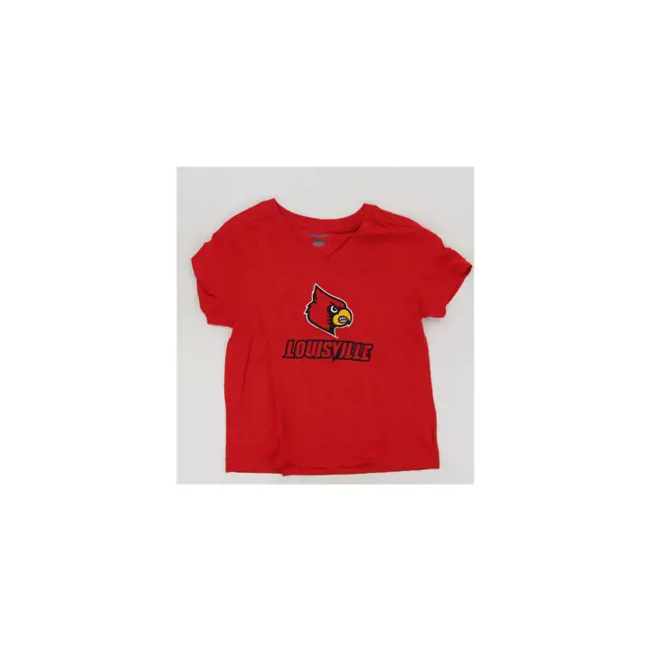 T-shirt à col en V rouge Louisville Cardinals NCAA pour femme