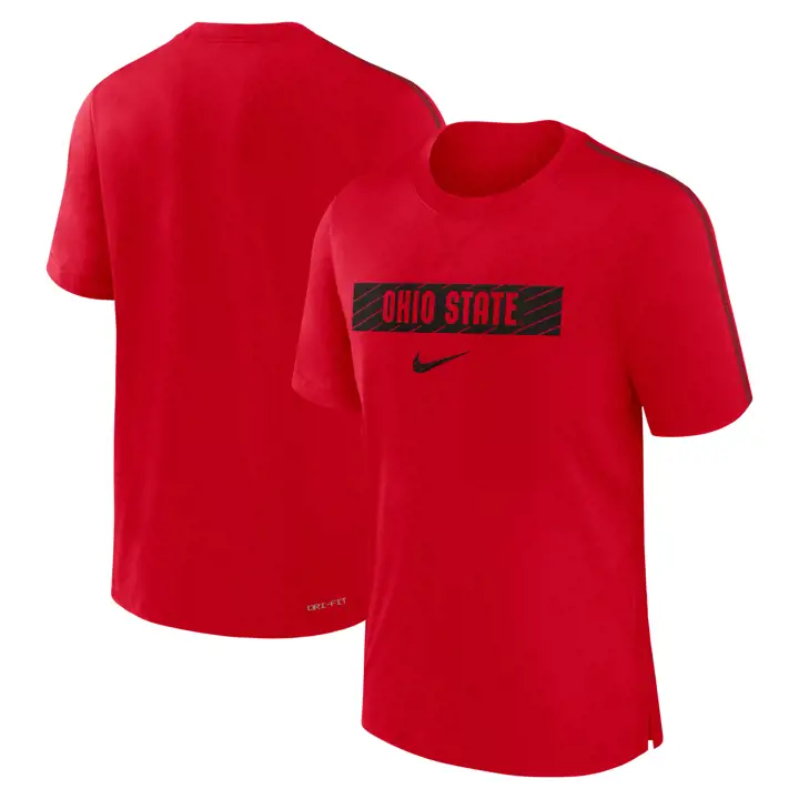 T-SHIRT OHIO STATE BUCKEYES NCAA DRI-FIT TEAM ISSUE 24 ROUGE/B
