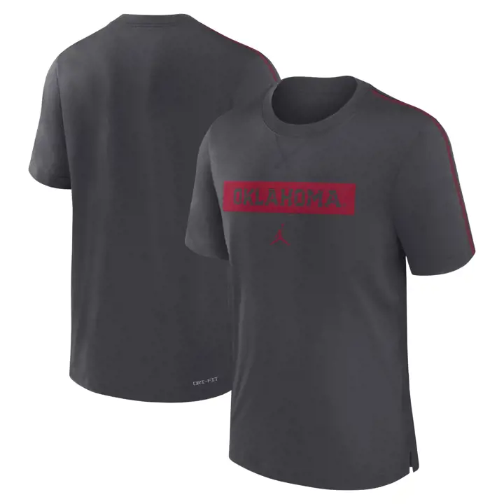 T-SHIRT NCAA DRI-FIT SOONERS MODÈLE ÉQUIPE 24 Anthracite/CRIM
