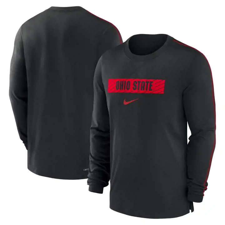 T-SHIRT MANCHES LONGUES OHIO STATE BUCKEYES NCAA DRIFIT TEAM ISSUE 24 NOIR