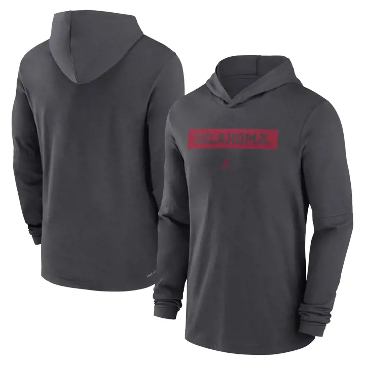 SOONERS NCAA DRIFIT TEAM ISSUE T-SHIRT À CAPUCHE MANCHES LONGUES 24 Anthracite