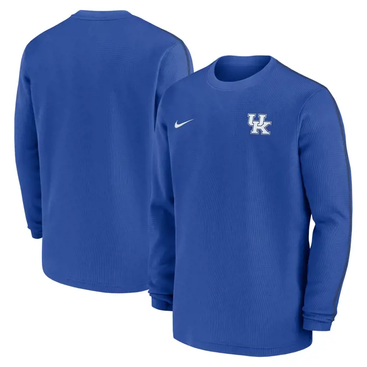 KENTUCKY WILDCATS NCAA COACHES CREW LS T-SHIRT 24 RBL/BLK