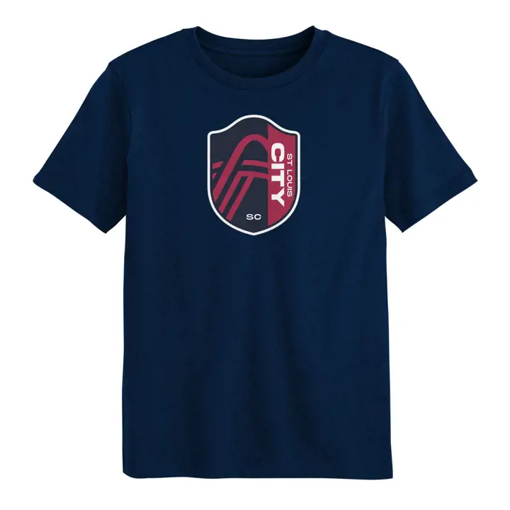 T-shirt bleu marine pour enfant avec logo principal du St. Louis City SC MLS