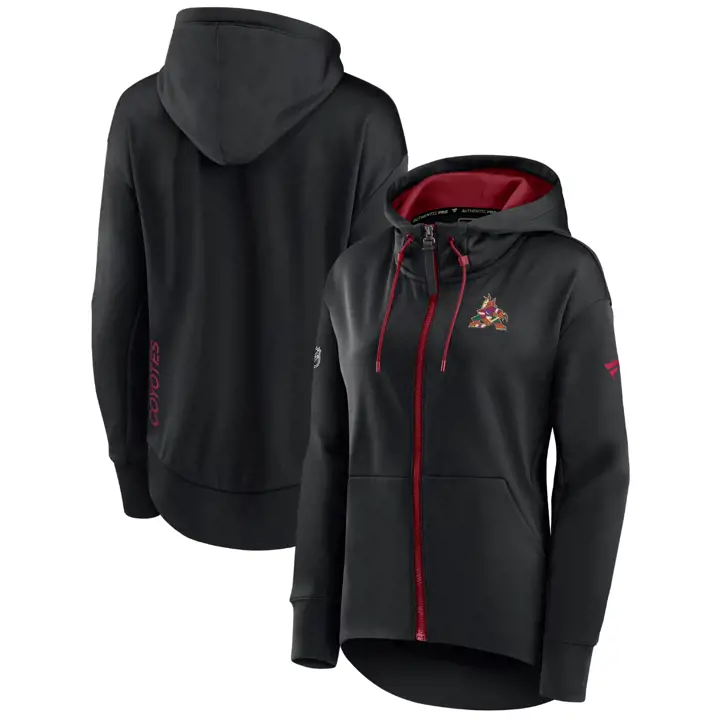 Chandail à capuchon entièrement zippé Rink pour femme LNH Arizona Coyotes 23 - Noir