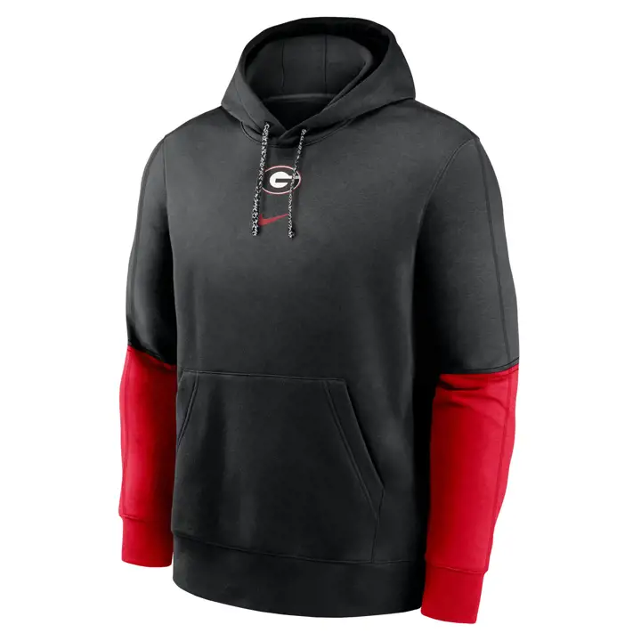 GEORGIA BULLDOGS NCAA TEAM ISSUE CLUB HOODIE MOLLETONNÉ 24 NOIR/R