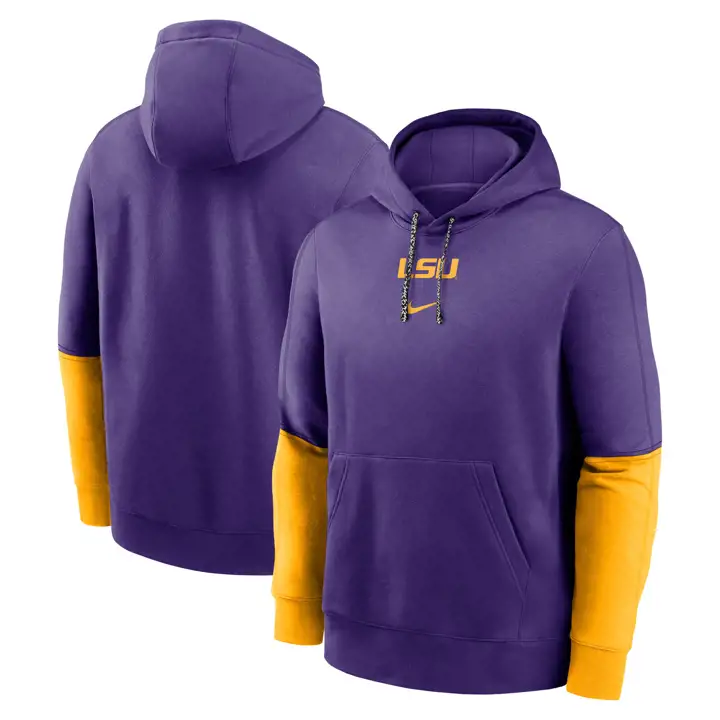 SWEAT À CAPUCHE EN POLAIRE L.S.U. NCAA TEAM ISSUE CLUB 24 VIOLET/OR/BLANC