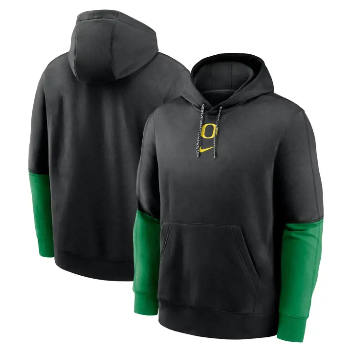 SWEAT À CAPUCHE EN POLAIRE OREGON DUCKS NCAA TEAM ISSUE CLUB 24 NOIR/VERT/B
