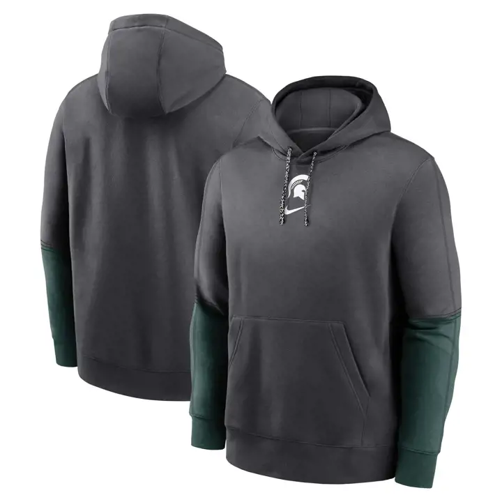 SWEAT À CAPUCHE EN POLAIRE MICHIGAN STATE NCAA TEAM ISSUE CLUB 24 ANTHRACITE
