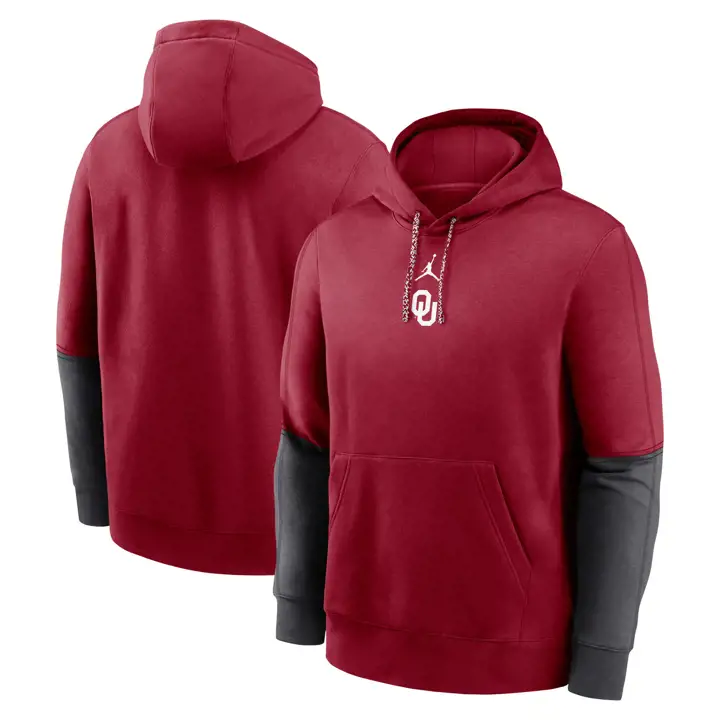 OKLAHOMA SOONERS NCAA SWEAT À CAPUCHE CLUB EN MOLLETON ÉDITION SPÉCIALE 24 CRIM/