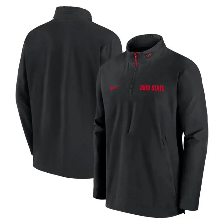 OHIO STATE BUCKEYES NCAA VESTE LÉGÈRE D'ENTRAÎNEUR 24 NOIR/R