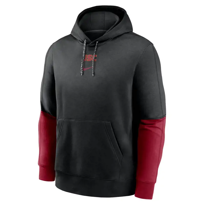 SWEAT À CAPUCHE EN POLAIRE USC TROJANS NCAA TEAM ISSUE CLUB 24 NOIR/CRIMSON/BLANC