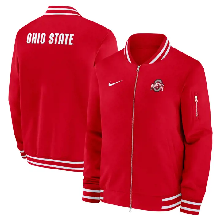 BLOUSON BOMBARDIER LATÉRAL NCAA OHIO STATE BUCKEYES 24 ROUGE/ROUGE/B
