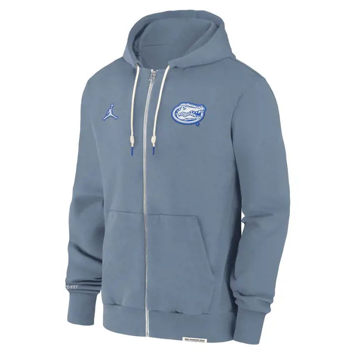 SWEAT À CAPUCHE EN POLAIRE LÉGÈRE ENTIÈREMENT ZIPPÉ AVEC LOGO FLORIDA GATORS NCAA POUR HOMME 24 GRIS/IVOIRE