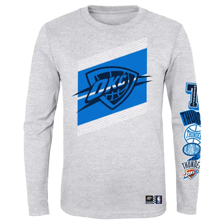 T-shirt bleu fendu Oklahoma City Thunder NBA Youth Defense
