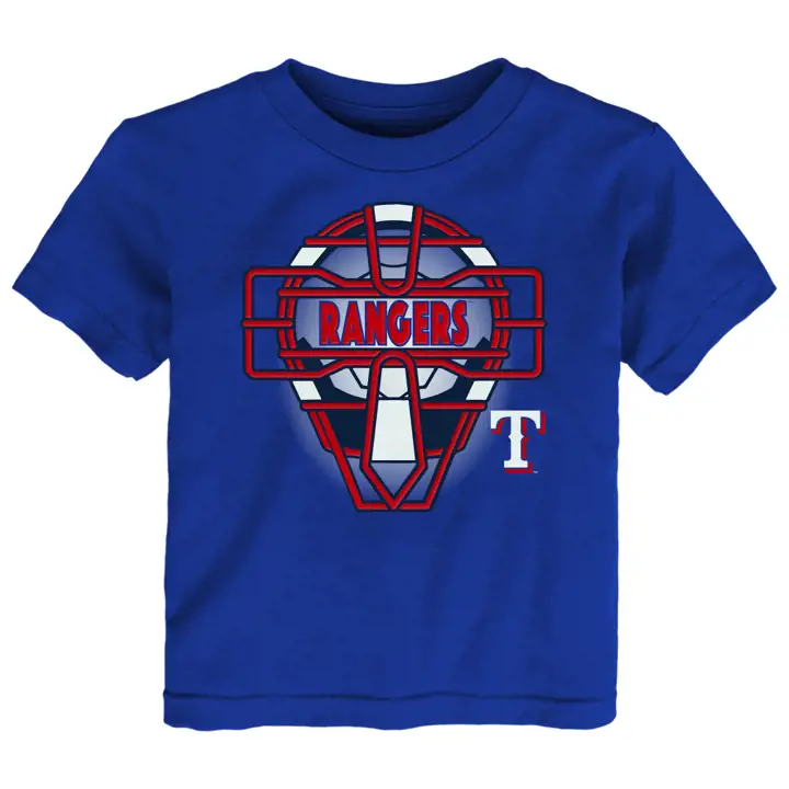 T-shirt Casque de receveur MLB pour enfant Texas Rangers bleu