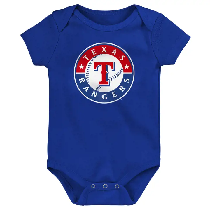 Barboteuse bleue à logo principal des Texas Rangers MLB pour nouveau-né