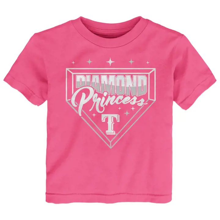 T-shirt rose « Diamond Princess » des Texas Rangers MLB pour tout-petits