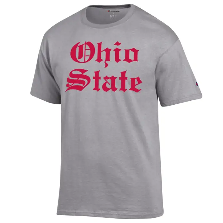 OHIO STATE BUCKEYES NCAA 2F OLD ENGLISH T-SHIRT GRY SCRIPT