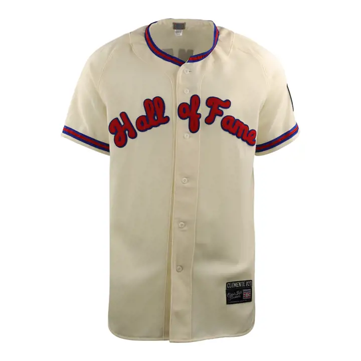 Maillot en flanelle de baseball HOF Roberto Clemente ivo