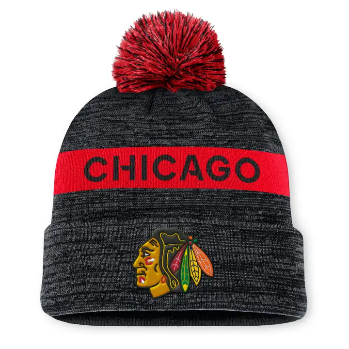 Bonnet à pompon Chicago Blackhawks 24 NHL AP BLK