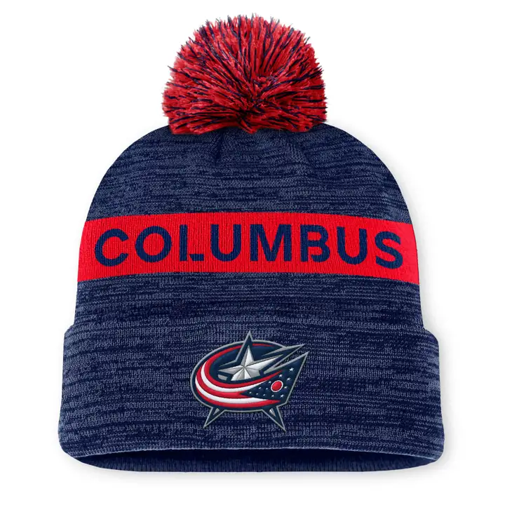 Bonnet à pompon avec revers Columbus Blue Jackets 24 NHL AP MARINE