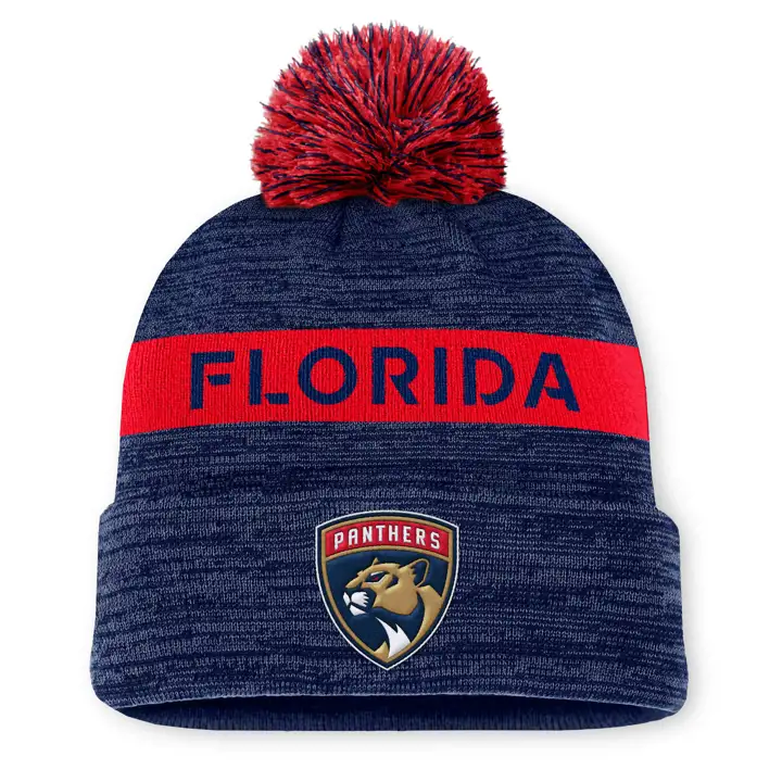 Florida Panthers 24 NHL AP Bonnet à pompon avec revers BLEU MARINE