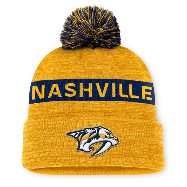 Nashville Predators Bonnet à pompon avec revers 24 NHL AP, jaune