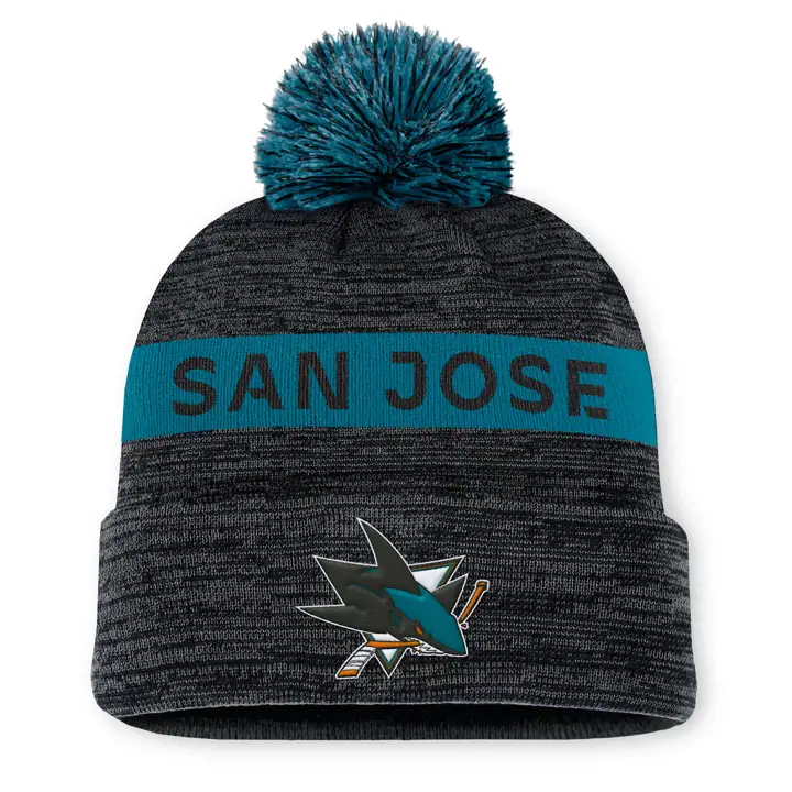 San Jose Sharks Bonnet à pompon avec revers 24 NHL AP BLK