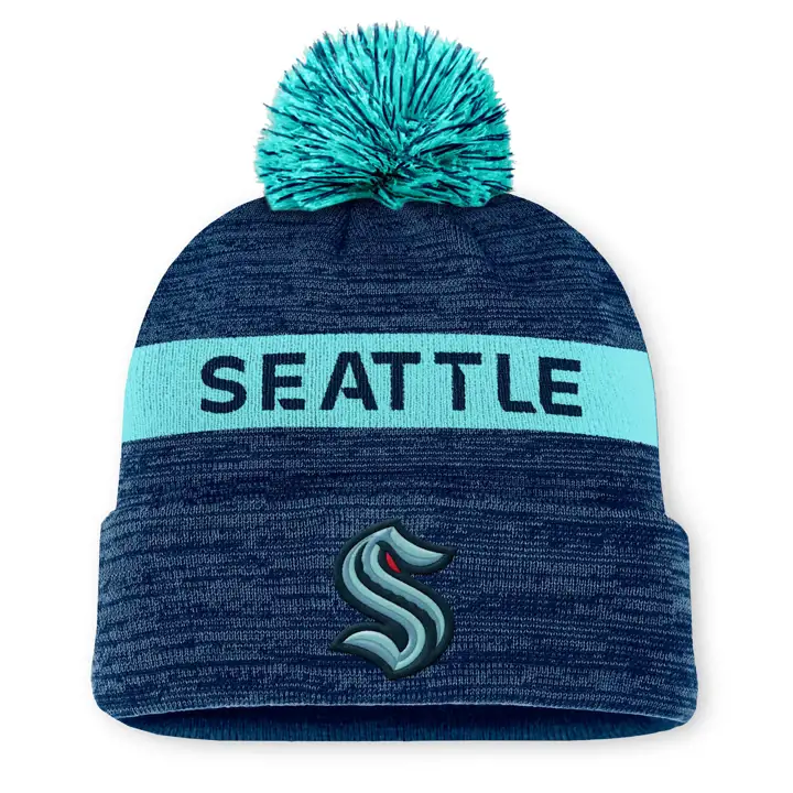 Seattle Kraken 24 NHL AP Bonnet à pompon NAVY