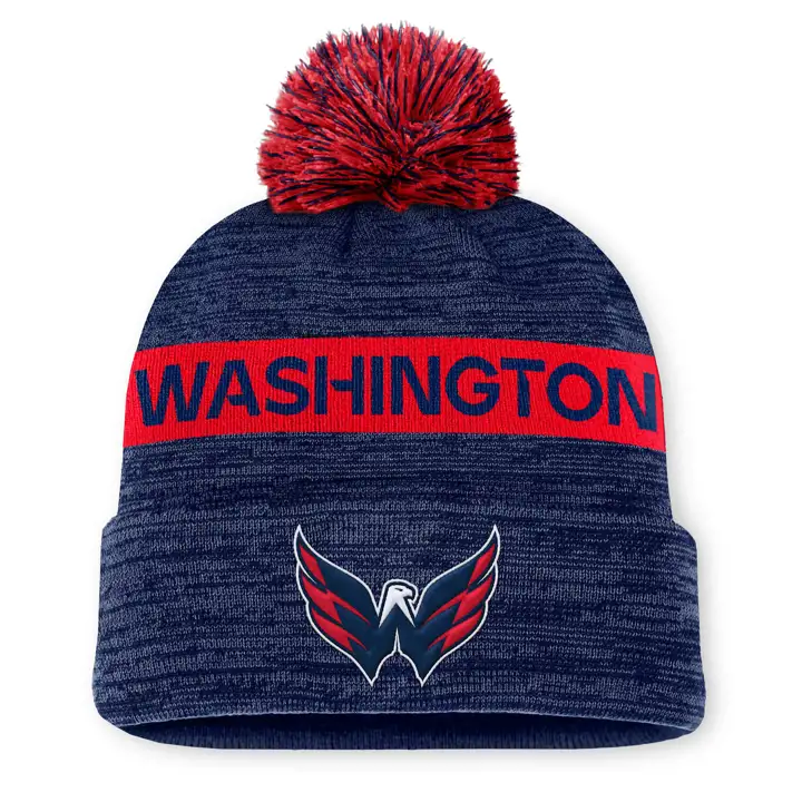 Washington Capitals 24 NHL AP Bonnet à pompon avec revers BLEU MARINE