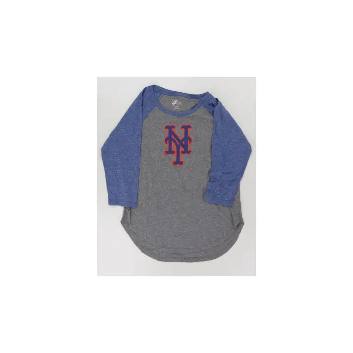New York Mets MLB Femme Logo Principal Raglan 24 BLANC