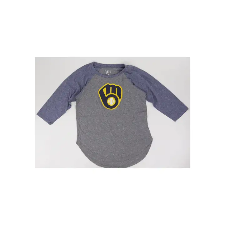 T-shirt raglan femme des Milwaukee Brewers MLB à logo principal 24 ans blanc