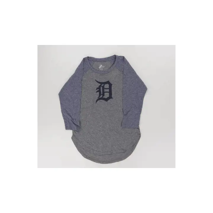 Detroit Tigers MLB Logo principal Femme Raglan 24 BLANC