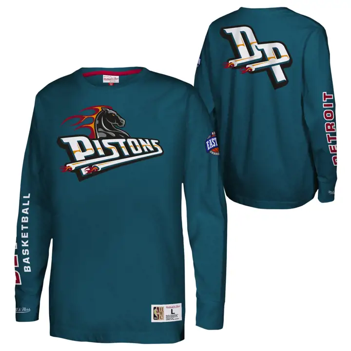 T-shirt à manches longues Detroit Pistons NBA pour jeune M&N sarcelle