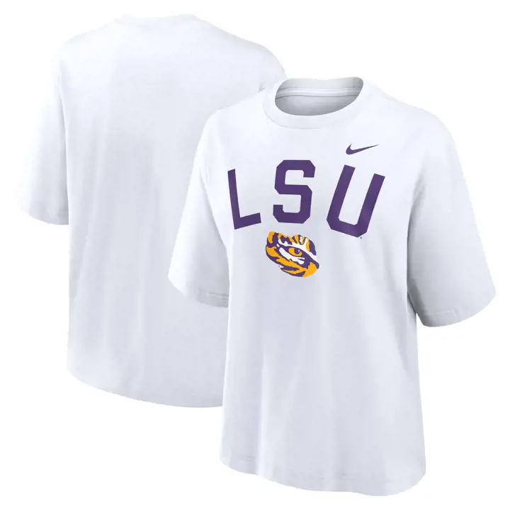 L.S.U. NCAA FEMME COTON CAMPUS CROP BOXY 24 blc