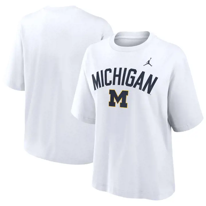 HAUT COURT AMPLE CAMPUS EN COTON POUR FEMME MICHIGAN WOLVERINES NCAA 24